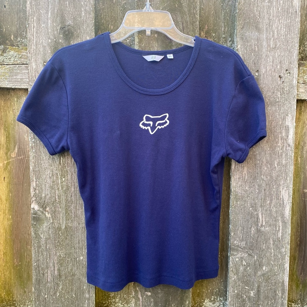 Fox Racing navy blue logo short sleeve shirt